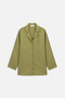 Linen Wide Sleeve Shirt Apple Green - 2
