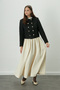 KATY GABARDINE PURPLE SKIRT VANILLA - 4
