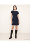Slim Fit Boat Neck Short Sleeve Dress