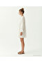Loose Shawl Collar Long Sleeve Dress - 4
