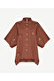 Wide Shirt Collar Short Sleeve Shirt - 6