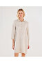 Shirt Collar Long Sleeve Short Dress - 2