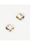 Gold and Silver Detailed Hoop Earrings - 2