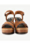 Special Jute Painting Platform Heeled Sandals - 5