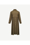 Long Sleeve Pleated Midi Length Shirt Dress - 6