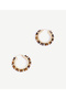 Natural Stone Detailed Hoop Earrings - 2