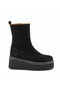Suede Black Flatform Women's Boots - 2