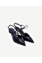 Pointed Toe Leather Heeled Shoes with Ankle Detail - 4