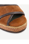 Special Jute Painting Platform Heeled Sandals - 2