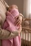 Baby Blanket 100% Cotton Muslin & 4 Layers of Shepherd's Stitch & Pink (100X120 cm)