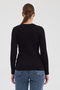 Women's 100% Cotton Knitted Buttoned Knitwear Cardigan - Black - 4
