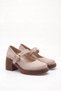 Women's Special Design Platform Heeled Elegant Buckle Strap Ballerina Mink Suede Loafer Moccasin Shoes - 2