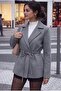 Gray Tie-Dye Detailed Comfortable Fit Cashmere Cardigan/Jacket - 4
