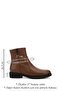 Women's Tan Floater Zippered Rubber Sole Genuine Leather Boots - 2