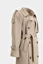 Premium Wide Cut Epaulette Detailed Maxi Suede Women's Trench Coat - 3