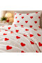 Hearted Single Duvet Cover Set in Ranforce Fabric| 160x220 - 2
