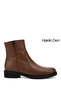 Women's Tan Floater Zippered Rubber Sole Genuine Leather Boots