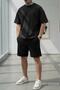 Men's Black Oversize Tshirt Black Shorts Set