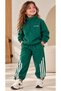 Kids Boys Tracksuit Set Green Stand Collar Zippered Sports Parachute Tracksuit Bottom Top Set - 5