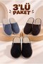 Advantageous 3-Piece Package Winter Men's House Slippers Patterned Silent Orthopedic Sole Dowry Guest House Slippers Set - 4