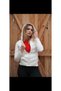 Women's White Sleeved Rikral Zipper Hooded Coat - 4