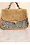 Authentic Patterned Suede Cover Hand and Shoulder Bag - 7