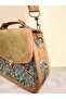 Authentic Patterned Suede Cover Hand and Shoulder Bag - 4