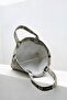 Beige Newspaper Patterned Small Handbag - 5