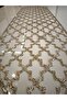 1 Runner/120X32Cm/Artificial Leather/Gold Glitter (2 Leaves, 2 Flower Motif Gift) with 5 Pieces in Total - 3