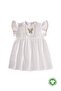 Organic Embroidered Bohemian Muslin Dress 2-10 Years Ecru