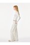 Viscose Blended Gathered Boat Neck Layered Long Sleeve T-Shirt - 3