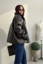 Leather Jacket with Hidden Pockets Aci Brown - 2