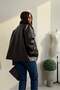 Leather Jacket with Hidden Pockets Aci Brown - 3