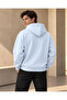 Unisex Oversize Hooded Kangaroo Pocket 3 Thread Raster Sweatshirt - 3