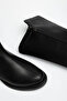 Women's Black Scuba Fabric Below-Knee Boot with Thermo Sole - 6