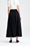 İzla long flared front buttoned side pockets skirt - 4