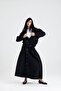 İzla long flared front buttoned side pockets skirt