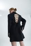 Soare Black Jacket Dress with Back Tie - 2