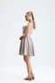 Opal Halter Neck Beige Dress with Bird's Eye Detail and Ruffles - 3