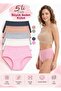 Corded Fabric Ribana Cotton Women's Panties Mink 5 Pieces