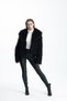 Thecla Plush Fur Black Short Coat - 6