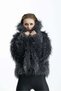 Thecla Plush Fur Gray Short Coat - 5