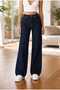 Women's Nisa Navy Blue Casual Lycra Comfortable Cut Palazzo Denim Trousers Jean New-4