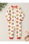 Unisex Croissant Themed Baby Patterned Zippered 3-Piece Jumpsuit 9-12-18 Months 3-Piece Cotton 3 Pieces - 5