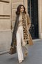 13955 Patchwork Leopard Patterned Beige Shawl