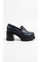 Plus-Plus052-Nvl04 Daily Women's Thick Light Heeled Platform Navy Blue Shoes - 8
