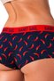 Pepper Patterned Navy Blue Women's Boyshort Panties - 3