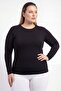 Women's Plus Size Crew Neck Long Sleeve Bodysuit - Cotton Lycra, Stretchy and Comfortable Fit - 2