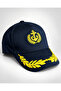 Patterned Embroidered Captain Sailor Hat - 5