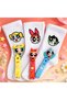 Set of 3 Black Chain & Socks Powerpuff Girls Patterned College Tennis Socks
